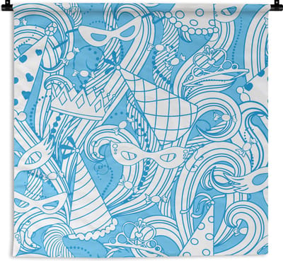 Wandkleed - Wanddoek - Patronen - Carnaval - Masker - 90x90 cm - Wandtapijt