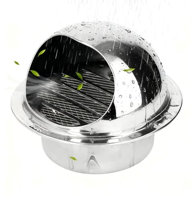 Dailygoods- Ventilatierooster Rond - Roestvrij Staal - Wandluchtuitlaat - Externe Extractor - Duurzaam - Fijnmazige Luchtuitlaat - Luchtrooster