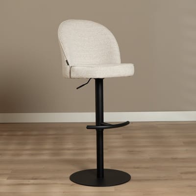 Bronx71® Barkruk Odin gemêleerde stof beige 63-83 cm - barstoel