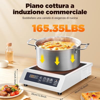 Inductiekookplaat - Elektrische kookplaat - Snel koken - 3500W vermogen - 35x42x11 cm - Zwart