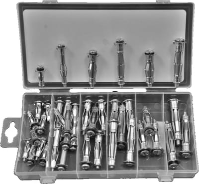 StahlKaiser Assortimentsdoos met hollewandpluggen - M4, M5, M6 - 40 stuks - Metalen spreidankers