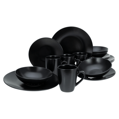 CREATABLE Serviesset Black Matt 16-delig