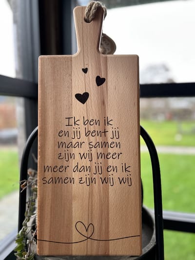 Creaties van Hier - Serveerplank - Ik ben ik - Hout - 49 cm