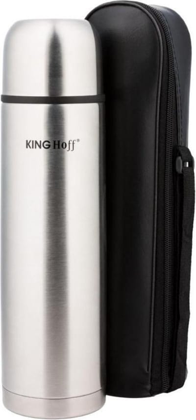 Kinghoff 4053 - RVS Thermosfles 750ml - Dubbelwandige Isolatie - Met Schenkfunctie en Beschermhoes