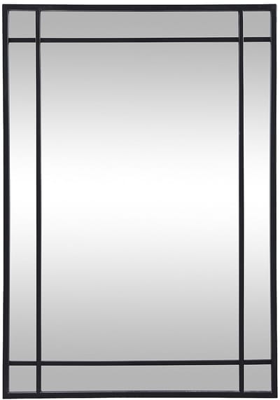 Vente-unique Metalen spiegel met industriële stijl - B60 x H86,5 cm - Zwart - HISAE