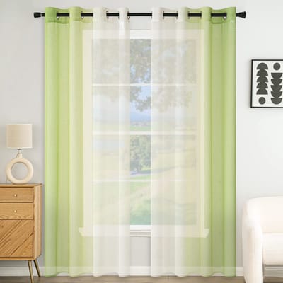 Dailygoods- Voile Gordijn - Tweekleurig - Transparant - Set van 2 - 140 x 245 cm - Lichtdoorlatend - Decoratief Gordijn