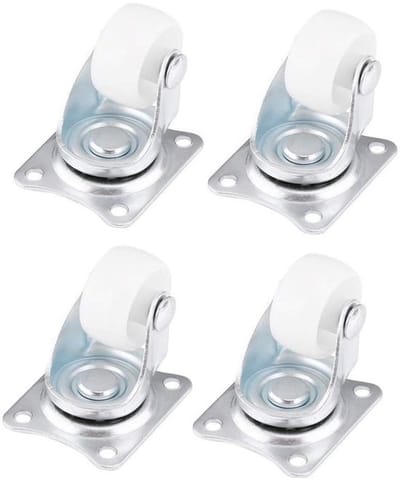 Allecto - Zwenkwielen - Draaibaar - 4 Delige Set - Wit - Universele