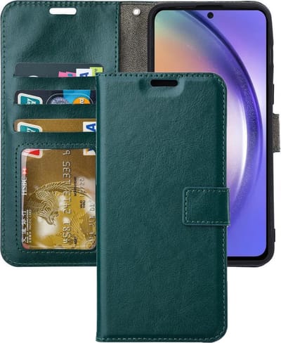 Portemonnee Book Case Hoesje Geschikt voor: Samsung Galaxy A55 - Groen