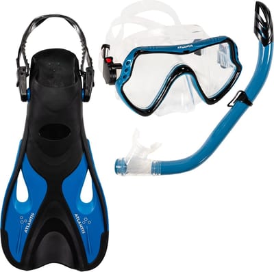 Atlantis Samana Pro Set - Snorkelset - Volwassenen - Zwart/Petrol Blauw - 42-45