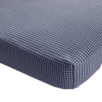 BINK Bedding Hoeslaken 90 x 200 BB ruit 2 mm marine - boerenbont blauw