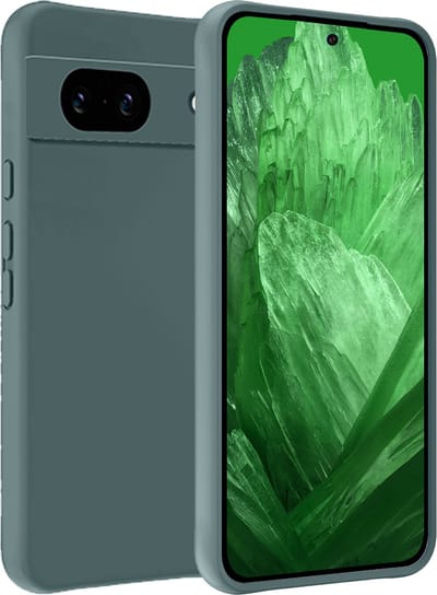 Hoesje Geschikt voor Google Pixel 8a - Sterk & Shockproof - Hoes Cover - Siliconen Case - Donkergroen