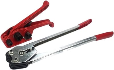 Bandgereedschap set - Omsnoeringsmachine verpakkingstang - Pakketten zekeren - Ergonomisch ratelhandvat - 13-19 mm bandbreedte - Rosso