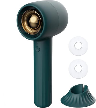 Handventilator - draagbare handventilator - Handventilator Draagbare handventilator met aromatherapie, USB oplaadbare batterij, 3 instelbare snelheden - Perfect voor reizen, make-up en persoonlijke verkoeling buitenshuis （Donkergroen）