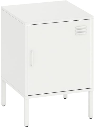 Clruro Nachtkastje - 40 × 40 × 56 cm - Verstelbaar - Metaal - Wit