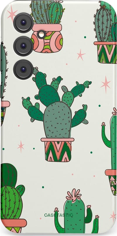 Casetastic Hoesje Geschikt voor Samsung A35 - Stijlvolle Beschermende Duo-layer Case - Zonnige Cactus