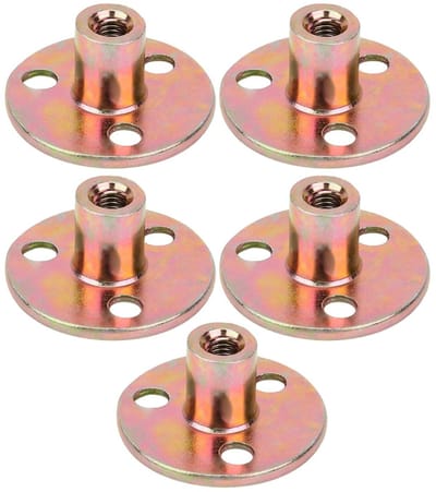 Flensmoeren M6 M8 M10 Gegalvaniseerd Ijzer Tee met 3 Gaten Ronde Basis voor Meubelbevestiging en Verbindingen
