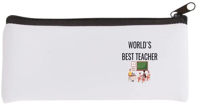 Akyol - worlds best teacher Etui - Docent - cadeau docent - cadeau - juf bedankt cadeau - meester bedankt cadeau - leerkracht bedankt cadeau - cadeau - 20 bij 9 cm