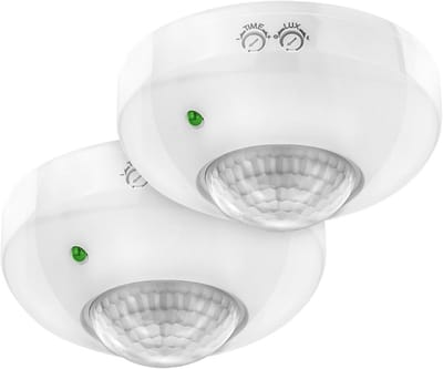 Infrarood Bewegingsmelder voor Binnenruimtes met 360° Detectiebereik en Ingebouwde Lichtsensor