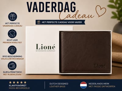 Leren Heren Portemonnee Donkerbruin - Vaderdag Cadeau voor Vader - RFID Bescherming - Billfold met Rijbewijsvak - Just Lioné Max