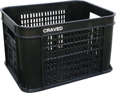 Craved Fietskrat - 30 Liter - Zwart - Inclusief Bevestigingsmateriaal - 40x30x25 cm
