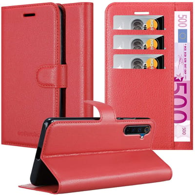 Cadorabo Hoesje geschikt voor Realme 6 PRO in KARMIJN ROOD - Beschermhoes met magnetische sluiting, standfunctie en kaartvakje Book Case Cover Etui