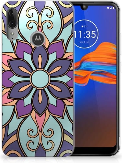 Motorola Moto E6 Plus TPU Case Purple Flower