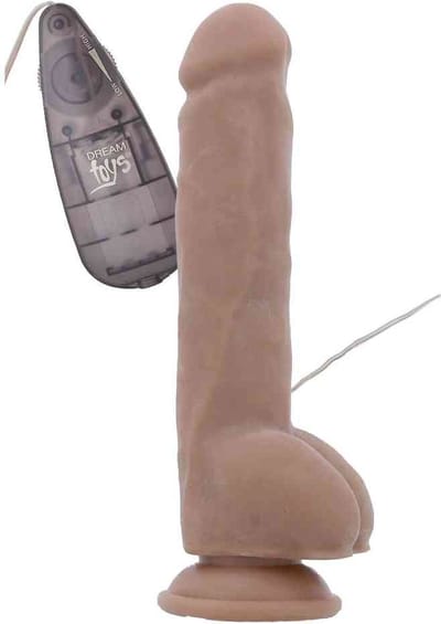 Dream Toys Dildo Love Toy Mr.Dixx Macho Marshal 9,4' Dual Density Vibrating Dildo beige