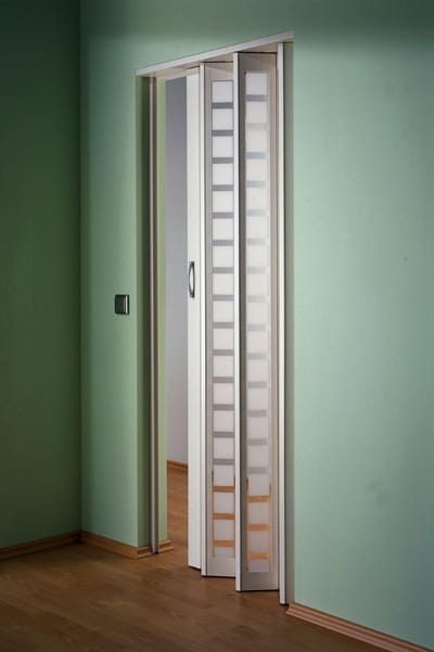 New Generation vouwdeur in kleur wit / geruit wit gesatineerd BxH 86x205 cm