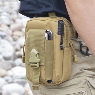 New Age Devi - Outdoor-Anti-Diefstal Tas: Nylon Heuptas - Wandel/Sport - Mobiele Telefoon/Smartphone - Riem/EDC/BugOut