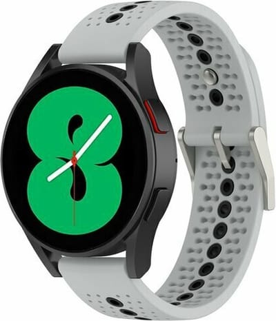 By Qubix - Geschikt voor Garmin bandje - Geschikt voor Garmin Vivoactive 4 / 4L - Dot Pattern bandje - Grijs - Smartwatch bandje 22mm