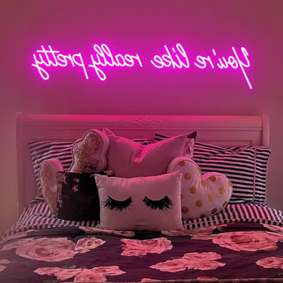 Neon Tekst Licht - LED Neon Lamp - Decoratie Kamer - Handgemaakt Acryl - 76x18 cm - Roze