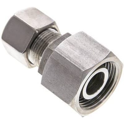 14S & 20S RVS Rechte Snijringkoppeling Draaidoorvoer 400bar FKM O-ring en Afdichtconus ISO 8434-1
