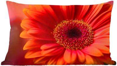 Sierkussens - Kussentjes Woonkamer - 60x40 cm - Oranje - Gerbera - Intens
