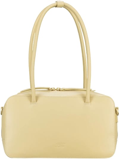 JOST Leren schoudertas Butter Yellow Bowling Bag Buttermilk Lichtgeel