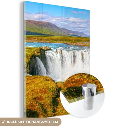 MuchoWow® Glasschilderij 30x40 cm - Schilderij acrylglas - Waterval - Water - Natuur - Foto op glas - Schilderijen