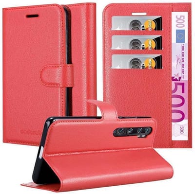 Cadorabo Hoesje geschikt voor Xiaomi RedMi NOTE 10 4G / RedMi NOTE 10S in KARMIJN ROOD - Beschermhoes met magnetische sluiting, standfunctie en kaartvakje Book Case Cover Etui
