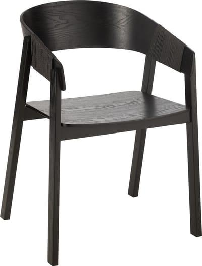 J-Line stoel Naga - essenhout/touw - zwart