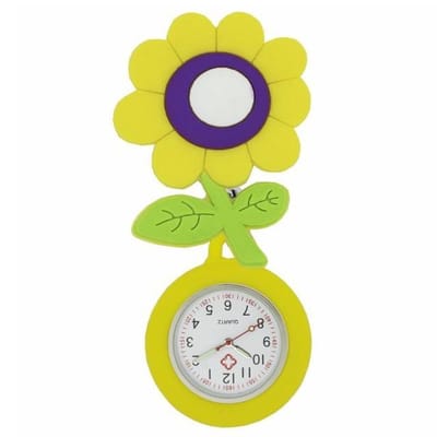 Fako® - Verpleegstershorloge - Zusterhorloge - Verpleegster Horloge - 3D Roller - Zonnebloem