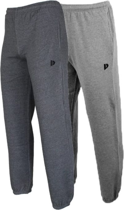2-Pack Donnay - Joggingbroek met elastiek (Alec) - Sportbroek - Heren - Charcoal-marl/Silver-marl (260) - maat S