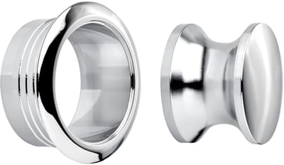 SOTECH Push-Lock duwknop Ø 23 mm gepolijst chroom incl. rozet voor 19 mm deurdikte, meubelkruk geschikt voor espagnoletslot, opbouwslot