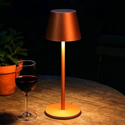 FHL easy! Viletto - Tafellamp voor buiten - 1x LED 2,0W (incl.) - 3000K - dimbaar - 190 lm - IP54 - USB oplaadbaar - Roestbruin/Corten