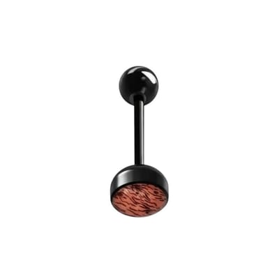 Aramat Jewels | Tongpiercings | Bioplast Tongpiercing met Dierenhuid Motief | Spots-Geel | |8mm | Kunststof | Volwassenen | Verkleurd niet