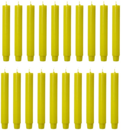 Rustik Lys chique mooie dinerkaarsen pak van 20 stuks 2.6 x 18 cm in de kleur Oker