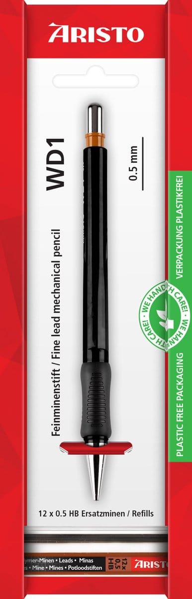 Aristo vulpotlood - WD1 - lijnbreedte 0.50mm - zwart - blisterverpakking - AR-85105EB