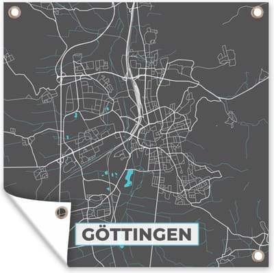 Tuin poster Stadskaart – Plattegrond – Duitsland – Blauw – Göttingen – Kaart - 200x200 cm - Tuindoek