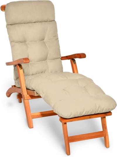 Beautissu Deckchair Kussen 200x50x8 cm - Ligstoelkussen Natuur - Matraskussen voor Hangmatten en tuin-/terrasstoelen - Flair DC