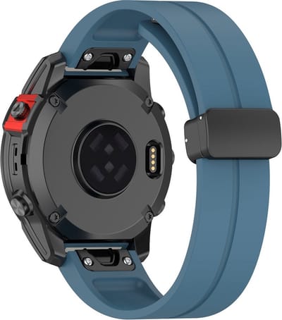Siliconen bandje - geschikt voor Garmin Fenix 5 / 5 Plus / 6 / 6 Pro / 7 / 7 Pro / 8 (47 mm) / E (47 mm) / Epix (Pro) (2) 47 mm/ Quatix 5 / 6 / 7 / 7 Pro / Approach S60 / S62 / S70 47 mm / MARQ / D2 Delta / D2 Mach 1 / Descent G1 - blauw