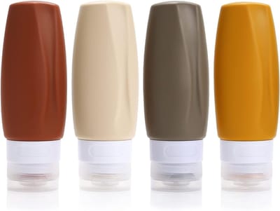 Set van 4 Herbruikbare Silicone Reisbottles van 90ml - BPA-vrij, Perfect voor Shampoo, Lotion en Toilettas Essentials