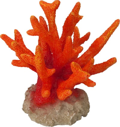 Aqua Della - Aquariumdecoratie - Vissen - Coraal Seriatopora 8,5x8,5x9cm Oranje - 1st