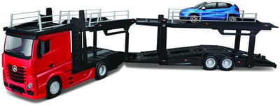 Bburago Mercedes-Benz Actros - Modelauto - Schaal 1:43 - Rood/Blauw